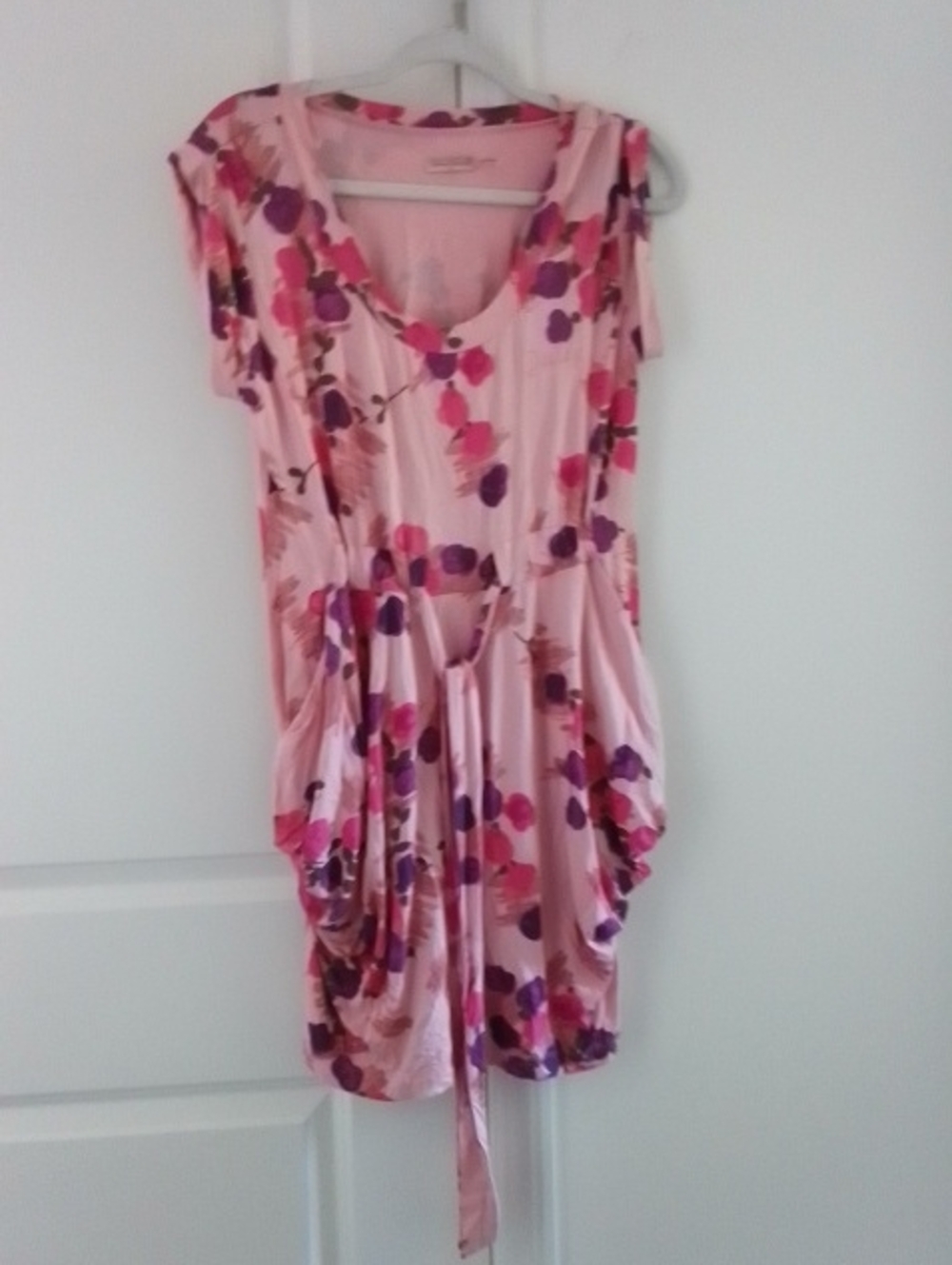 Juicy Couture Pink Floral Tie-Waist Womens Dress